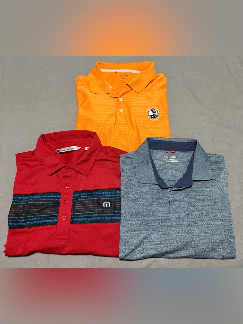 Mixed Lot Of 3 Golf Polo Shirts Mens Large Travis Mathew Adidas And Untuckit